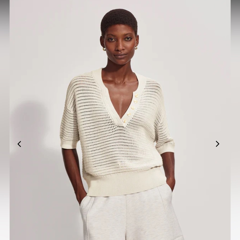 Varley Callie Knit Top - Egret / XS